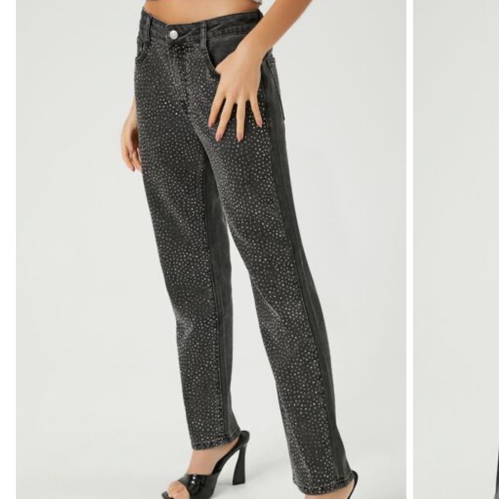 Forever 21 Rhinestone Jeans